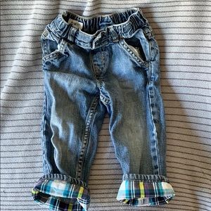 Gymboree jeans with plaid cuffs